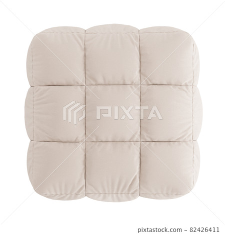 Cloth beige pouf on a white background. 3d rendering Cloth beige pouf on a white background. 3d rendering 82426411