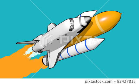 Animation of flat style rocket 82427815