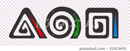 Abstract swirly spiral shapes set. Loop or scroll sign 82429691