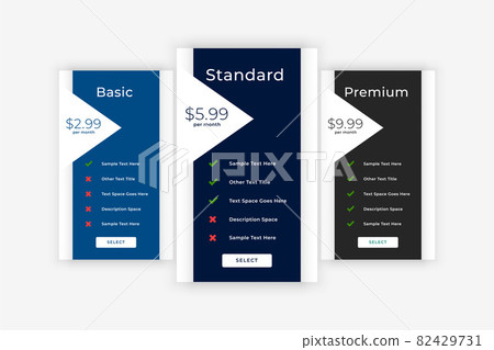 modern plans and pricing business table template modern plans and pricing business table template 82429731