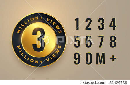 3 million video views count label design 3 million video views count label design 82429788