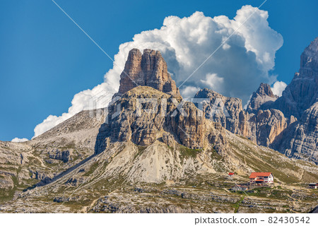 Mountain Peaks of Sasso di Sesto and Torre di Toblin in Sesto Dolomites Italy 82430542