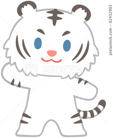 White tiger raising one hand White tiger raising one hand 82432983