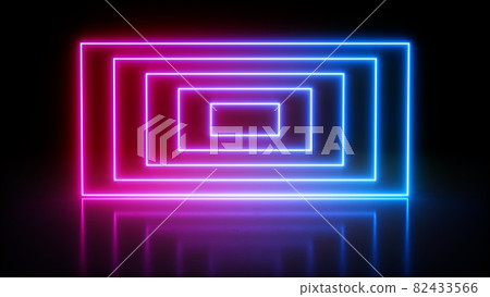 3D rendering Glowing Neon Lights on dark background 3D rendering Glowing Neon Lights on dark background 82433566