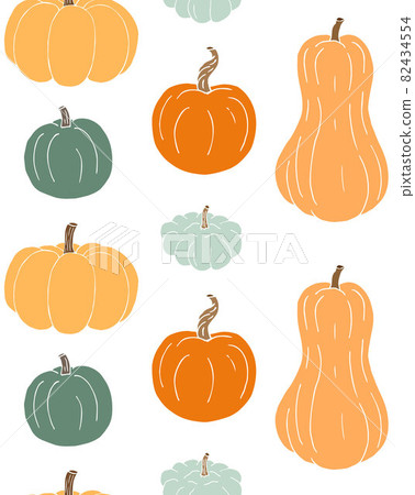 Vector seamless pattern of different color pumpkin 82434554
