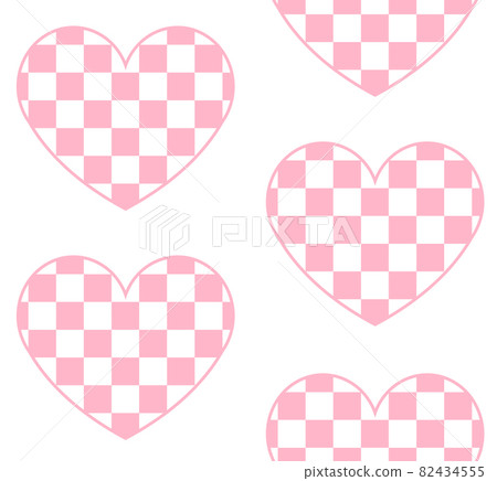 Vector seamless pattern of pink heart with chess Vector seamless pattern of pink heart with chess 82434555