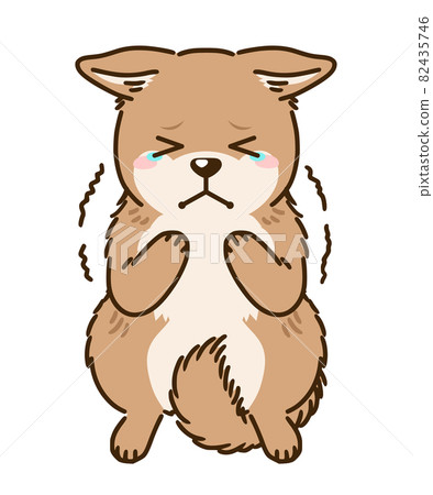 Frightened Hokkaido dog (red) 82435746