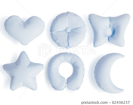 Realistic Detailed 3d Pillows of Different Shape Set. Vector illustration of Cushion for Comfortable Sleep or Rest 82436237