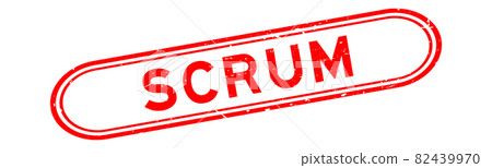 Grunge red scrum word rubber seal stamp on white background 82439970