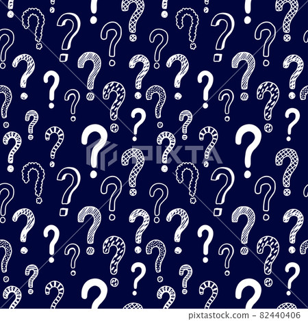 Seamless vector pattern with doodle questions marks. 82440406