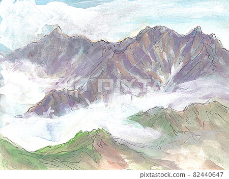 從乘鞍山眺望八里岳和穗高山【秋葉】10月登山 82440647