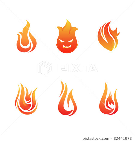 Hot flame fire vector icon illustration 82441978