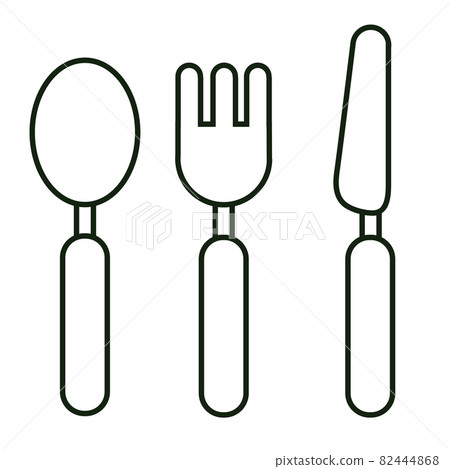可以塗漆的勺子、叉子和刀子的插圖 可以塗漆的勺子、叉子和刀子的插圖 82444868