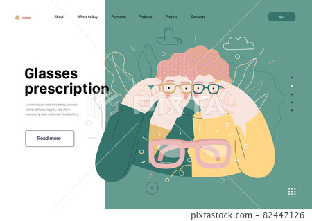 Opticians shop - medical insurance web template. Modern flat vector Opticians shop - medical insurance web template. Modern flat vector 82447126