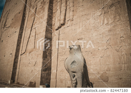 The ruins of the ancient temple of Horus in Edfu, Egypt The ruins of the ancient temple of Horus in Edfu, Egypt 82447180