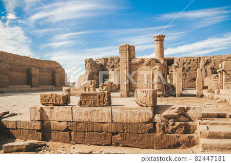 The ruins of the ancient temple of Horus in Edfu, Egypt The ruins of the ancient temple of Horus in Edfu, Egypt 82447181
