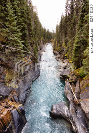 Fresh Water rushing in a canyon. Canadian Nature Background. 82448129