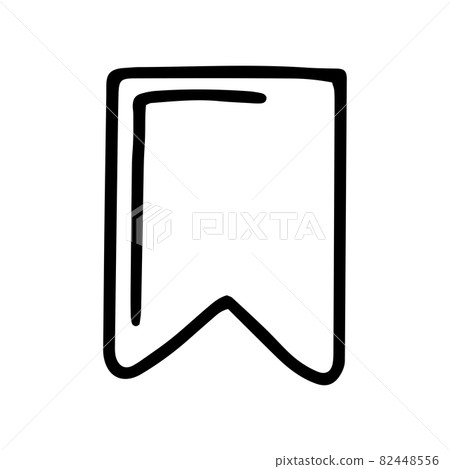 bookmark tag line vector doodle simple icon - Stock Illustration ...