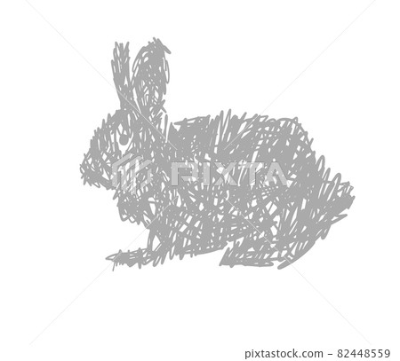 Graphic rabbit hatching. Vector illustration Graphic rabbit hatching. Vector illustration 82448559
