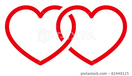 重疊的心(紅色) 重疊的心(紅色) 82449125