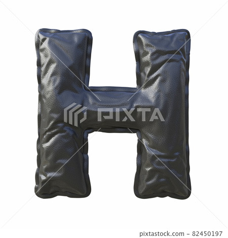 Black leather font Letter H 3D Black leather font Letter H 3D 82450197