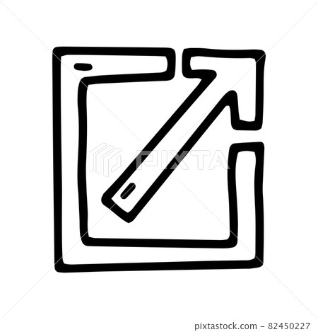 launch arrow line vector doodle simple icon 82450227