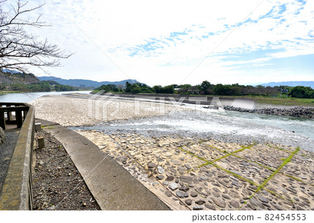 Yamada Weir, Chikugo River, World Heritage Irrigation Structure, Inclined Weir, Ishibari Weir, Asakura City, Fukuoka Prefecture 82454553