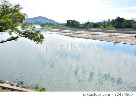 山田堰、築後川、世界遺產灌溉設施、傾斜堰、石張堰、福岡縣朝倉市 82454560