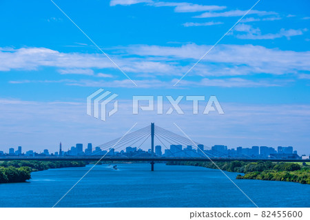 Skyscrapers in Yodogawa and Osaka 82455600