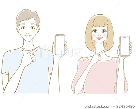 使用智能手機的男人和女人 使用智能手機的男人和女人 82456480