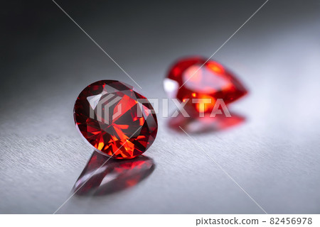 Red Ruby gemstone Round Cut, close up shot Red Ruby gemstone Round Cut, close up shot 82456978