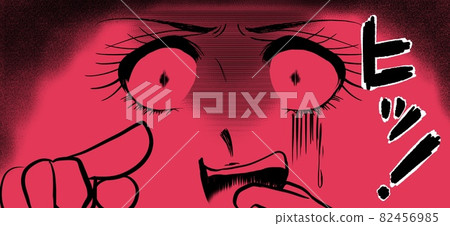 70年代少女漫畫因憤怒而變白的美麗女人的臉和點 82456985