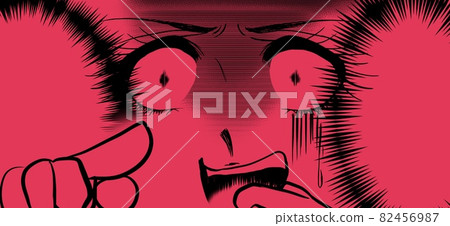 70年代少女漫畫因憤怒而變白的美麗女人的臉和點 82456987