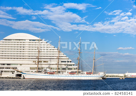 Nippon Maru, a sailing ship moored at Meriken Park Nippon Maru, a sailing ship moored at Meriken Park 82458141
