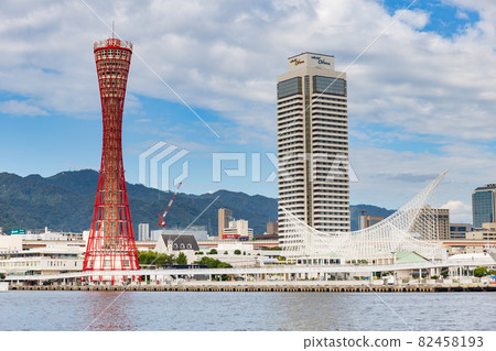 The port tower of Meriken Park and Kobe Port in fine weather and the Kobe Maritime Museum The port tower of Meriken Park and Kobe Port in fine weather and the Kobe Maritime Museum 82458193