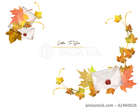 Letter and autumn leaves frame 82460026