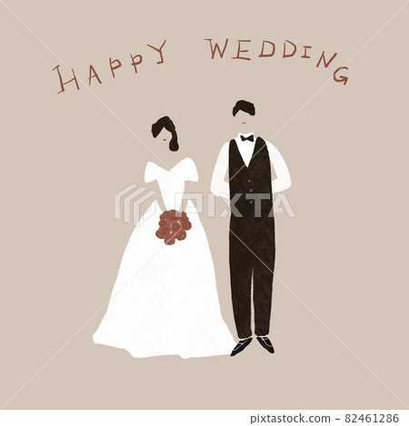 新郎新娘男女情侶婚慶婚禮迎賓板 Happy Wedding 插圖素材 圖庫