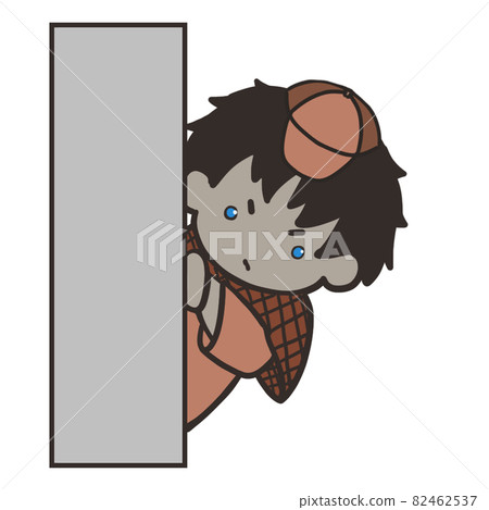 跟踪中的年輕偵探（男 2）從後面看著你 82462537