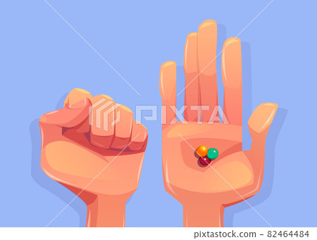 Guess which hand game with closed and open palms 82464484