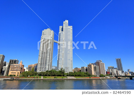 Cityscape of Chuo-ku, Tokyo Sumida River and Sacred Road Ka Garden Tower 82464590