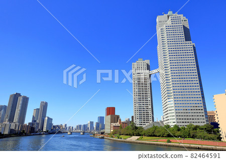 Cityscape of Chuo-ku, Tokyo Sumida River and Sacred Road Ka Garden Tower Cityscape of Chuo-ku, Tokyo Sumida River and Sacred Road Ka Garden Tower 82464591