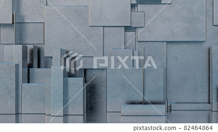 Abstract Empty Background of Silver Metal Cubes 82464864