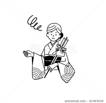 Woman in Kimono in Trouble-Black Woman in Kimono in Trouble-Black 82465638
