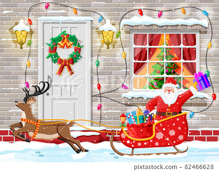 Christmas door decoration. Christmas door decoration. 82466628