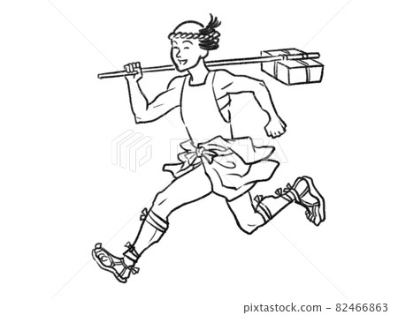 Hikyaku person illustration with Japanese painting touch Hikyaku person illustration with Japanese painting touch 82466863