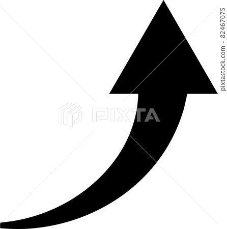 箭頭-向上-右肩向上（黑色） 82467075