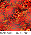Abstract multicolor seamless pattern, scribble background.Chaotic red black yellow smoke texture,dynamic doodle lines.Decorative backdrop for poster, card.Textile,fabric ornament.Creative vector print 82467858