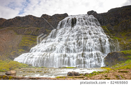 Dynjandi is the most famous waterfall of the West Fjords, Iceland 82469860