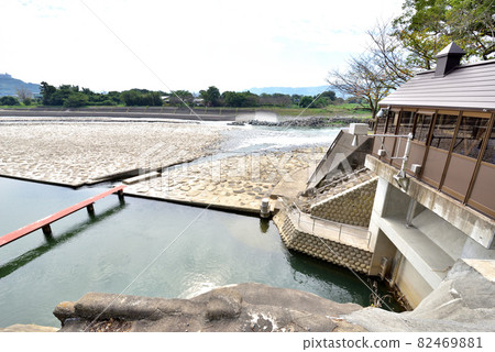 Yamada Weir, Chikugo River, World Heritage Irrigation Structure, Inclined Weir, Ishibari Weir, Asakura City, Fukuoka Prefecture Yamada Weir, Chikugo River, World Heritage Irrigation Structure, Inclined Weir, Ishibari Weir, Asakura City, Fukuoka Prefecture 82469881