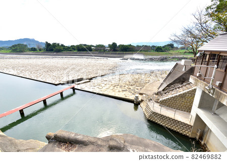 Yamada Weir, Chikugo River, World Heritage Irrigation Structure, Inclined Weir, Ishibari Weir, Asakura City, Fukuoka Prefecture 82469882